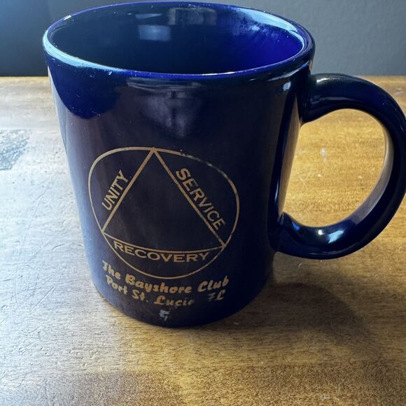 Vintage Alcoholics Anonymous Coffee Cup Bayshore Club Port St Lucie Florida - Picture 2 of 5